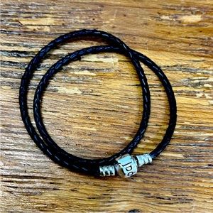 NWOT Leather Pandora bracelet